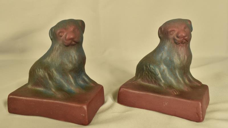 Van Briggle Dog Bookends (1 of 3)