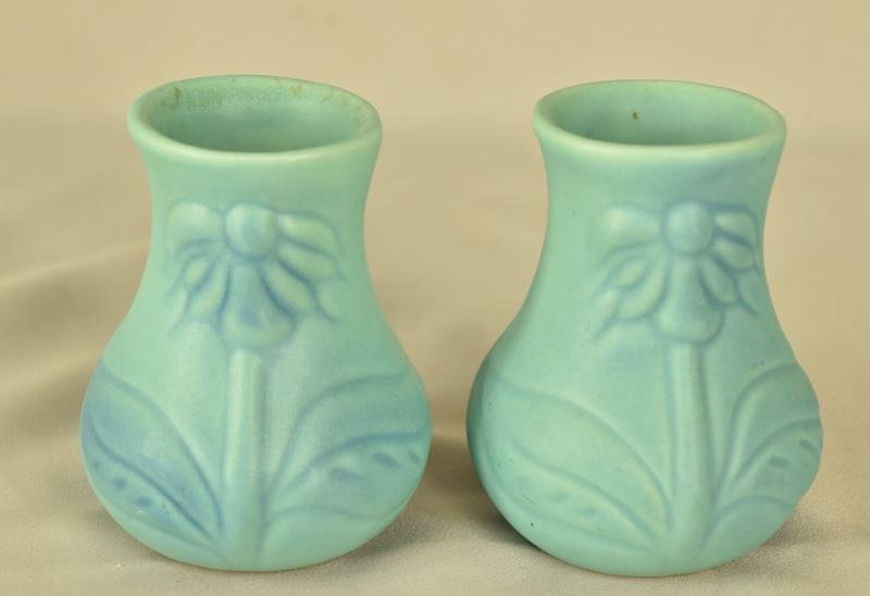 Van Briggle Embossed Flower Vases (1 of 3)