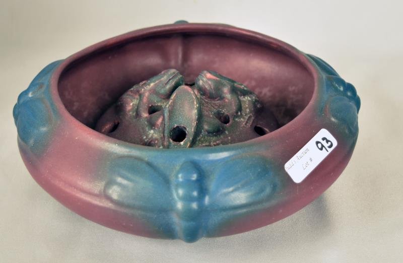 Van Briggle Dragonfly & Frog Bowl (1 of 5)