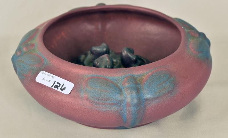 Van Briggle Dragonfly & Frog Bowl (1 of 4)