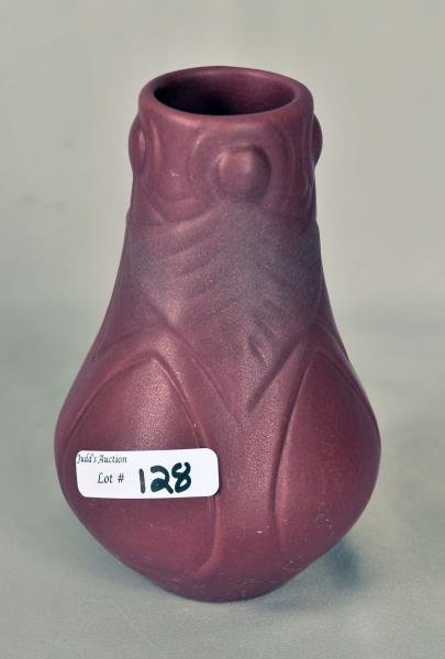 Van Briggle Peacock Feathers & Leaves Vase (1 of 3)