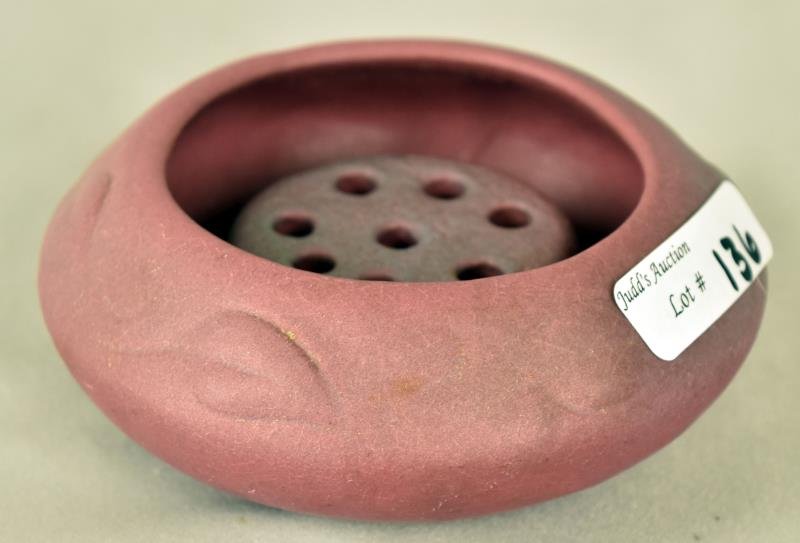 Van Briggle Leaf Edge Bowl & Flower Frog (1 of 3)