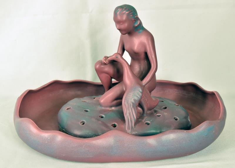 Van Briggle Maiden & Swan Flower Frog (1 of 7)