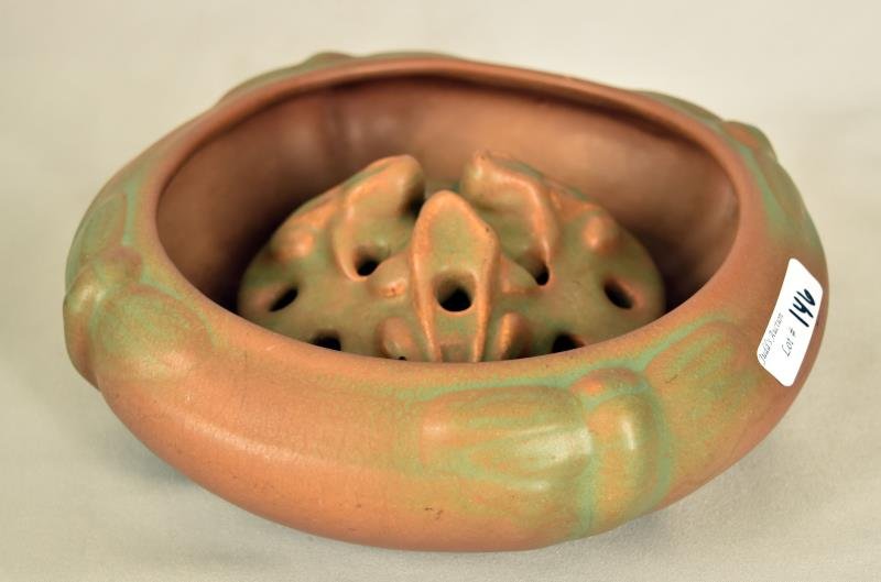 Van Briggle Dragonfly & Frog Bowl (1 of 4)