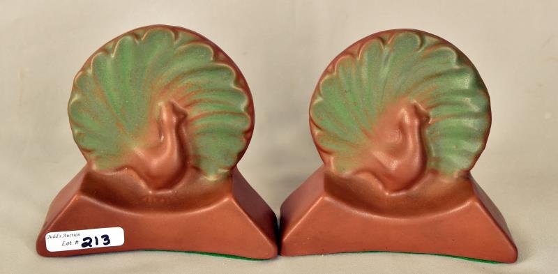Van Briggle Peacock Bookends (1 of 4)