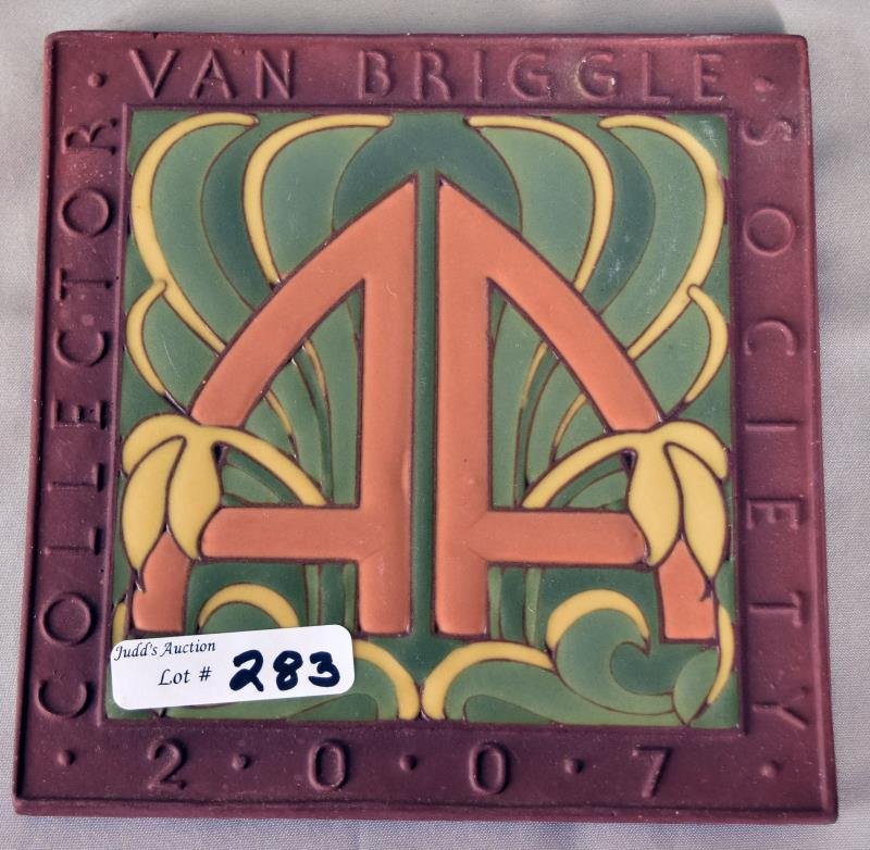Van Briggle Collector's Society 2007 Tile: The 2007 tile measuring just over 6" squared, in mint condition, no nicks, chips or cracks.