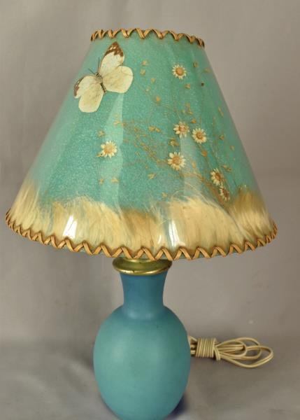 Van Briggle Fred Wills Lamp with Butterfly Shade (1 of 4)