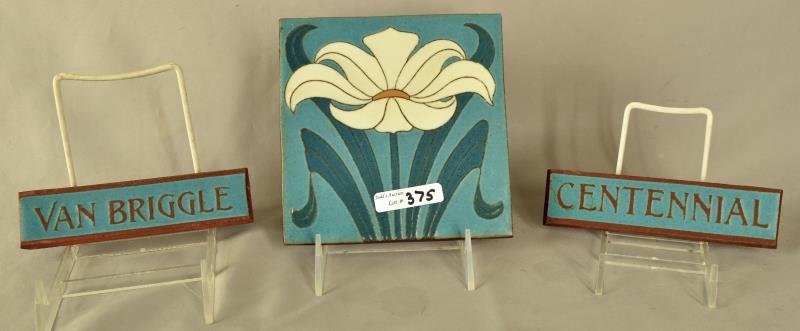 Van Briggle Flower Tile & Sign (1 of 4)