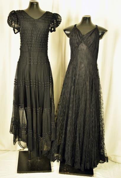 Two Pin-Up Era  Black Lace Formal Dresses 1940s Black (1 of 7)
