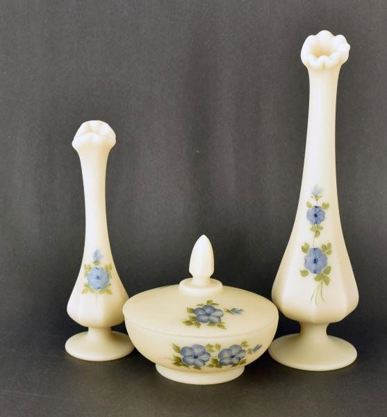 Fenton Hand Painted Flower Glass Consisting of bud (1 of 2)