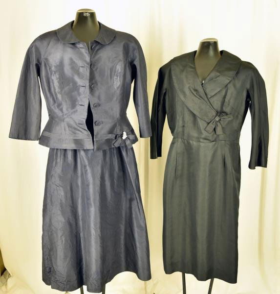Two Black Vintage 1950s Taffeta Party Dresses A Lady (1 of 4)