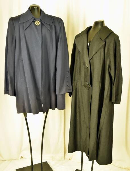 Two Vintage 1940s Spring Coats One Navy Blue Abbmoor (1 of 5)