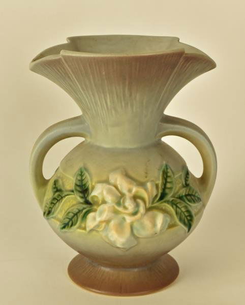 Roseville Gardenia Double Handle Vase Marked Roseville, (1 of 3)