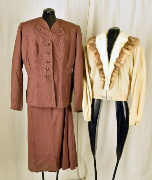 Vintage Suit & Sweater Consisting of a cashmere & mink (1 of 6)
