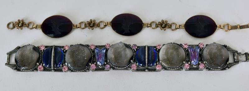 Vintage Intaglio Bracelet Unmarked: Unmarked