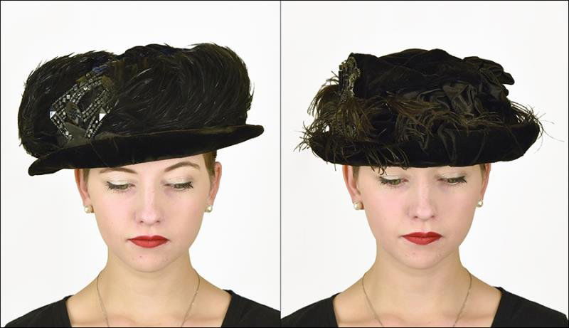 Two Victorian Black Hats Both hats are by Williams & (1 of 3)