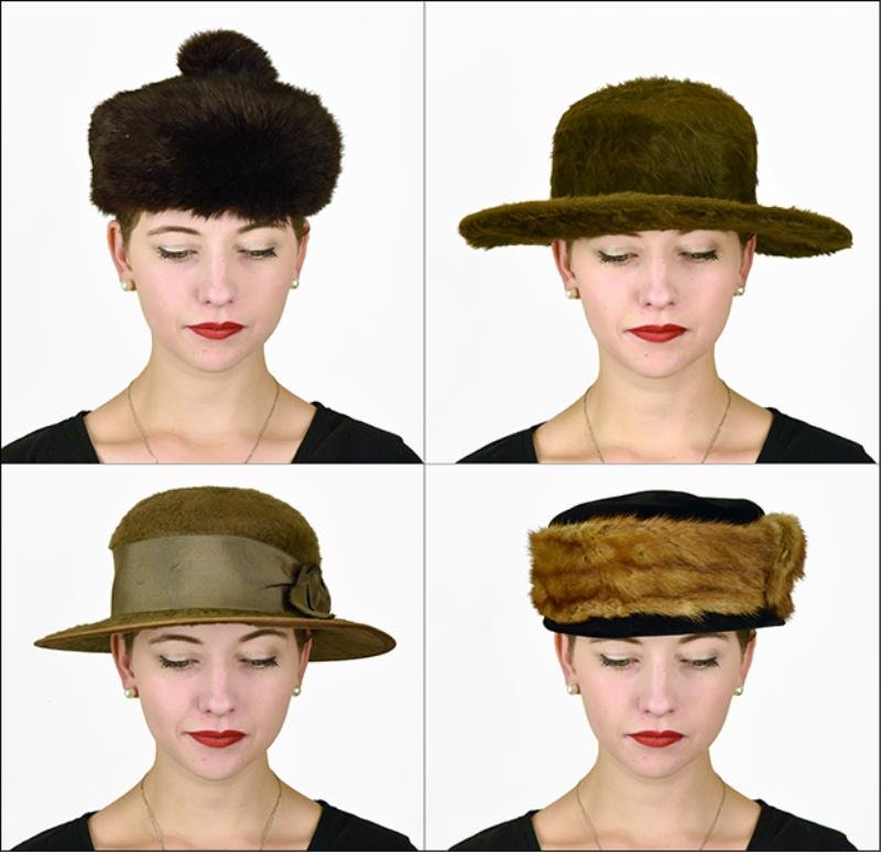 Group of Four Fur Hats Consisting of four mink fur: Consisting of four mink fur hats.