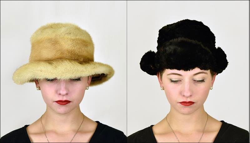 Two Fur Hats Consisting of a mink hat and a possible (1 of 3)