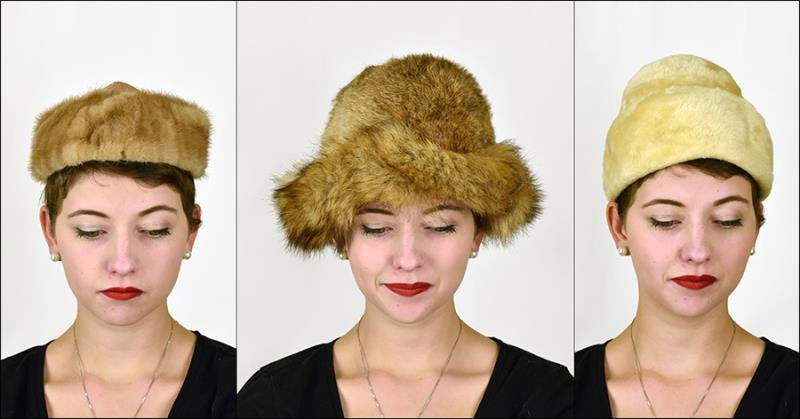 Group of Three Vintage Fur Hats Featuring hats by (1 of 4)
