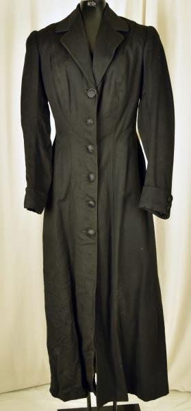 Black Wool Victorian Driving Coat Tapering waist and (1 of 3)