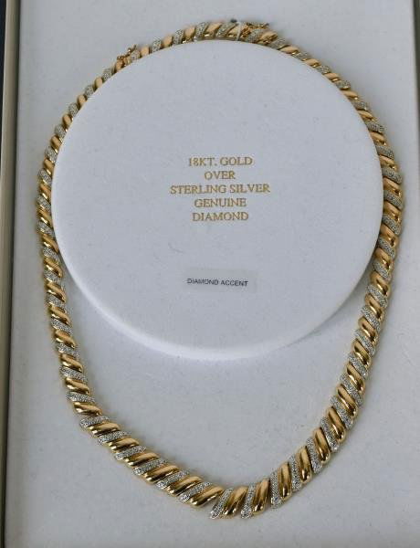 Gold over Sterling Necklace With diamond accents, in (1 of 2)