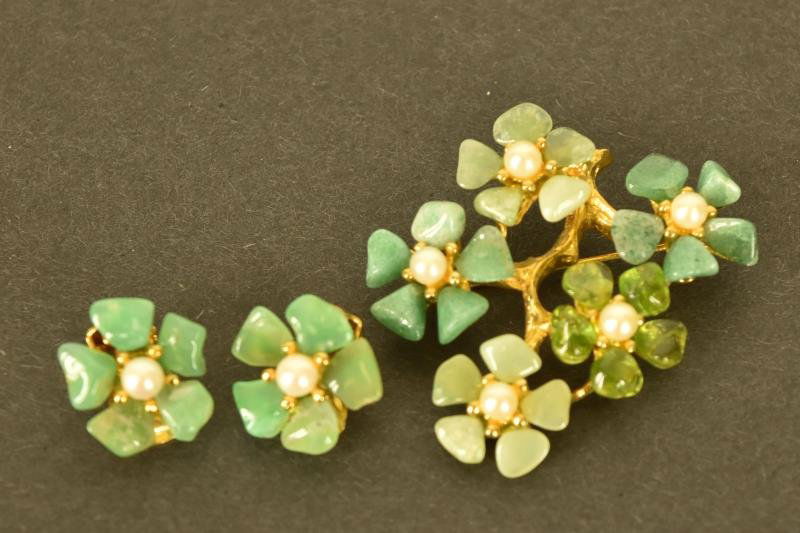 Swoboda Demi-Parure Set Consisting of a pin and earring (1 of 4)