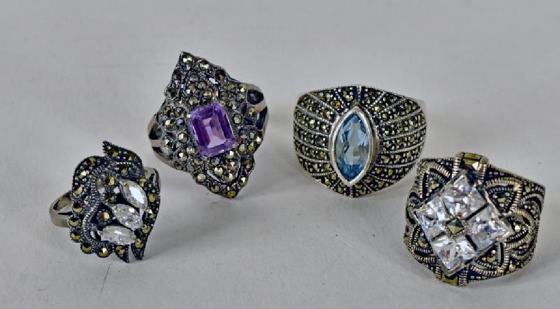 Four Marcasite Rings (1 of 1)