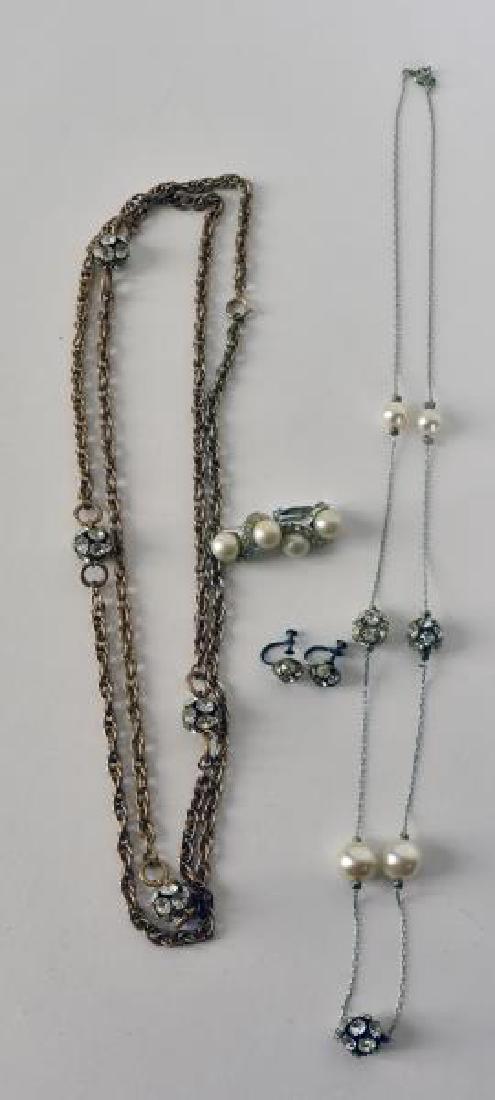 Two Demi-parure Pearl And Rhinestone Jewelry (1 of 1)