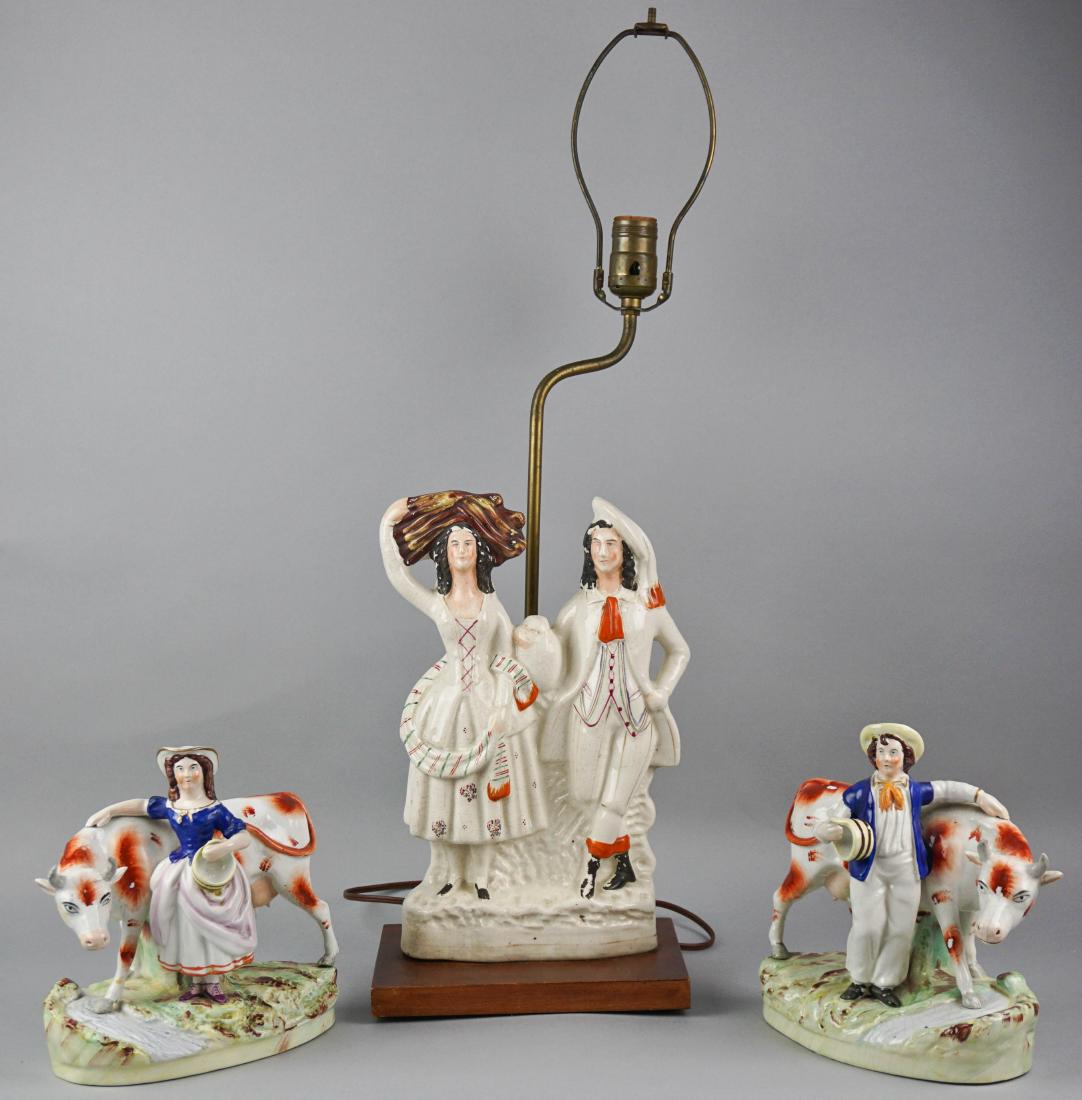 STAFFORDSHIRE MODEL OF A COURTING COUPLE, NOW MOUNTED (1 of 5)
