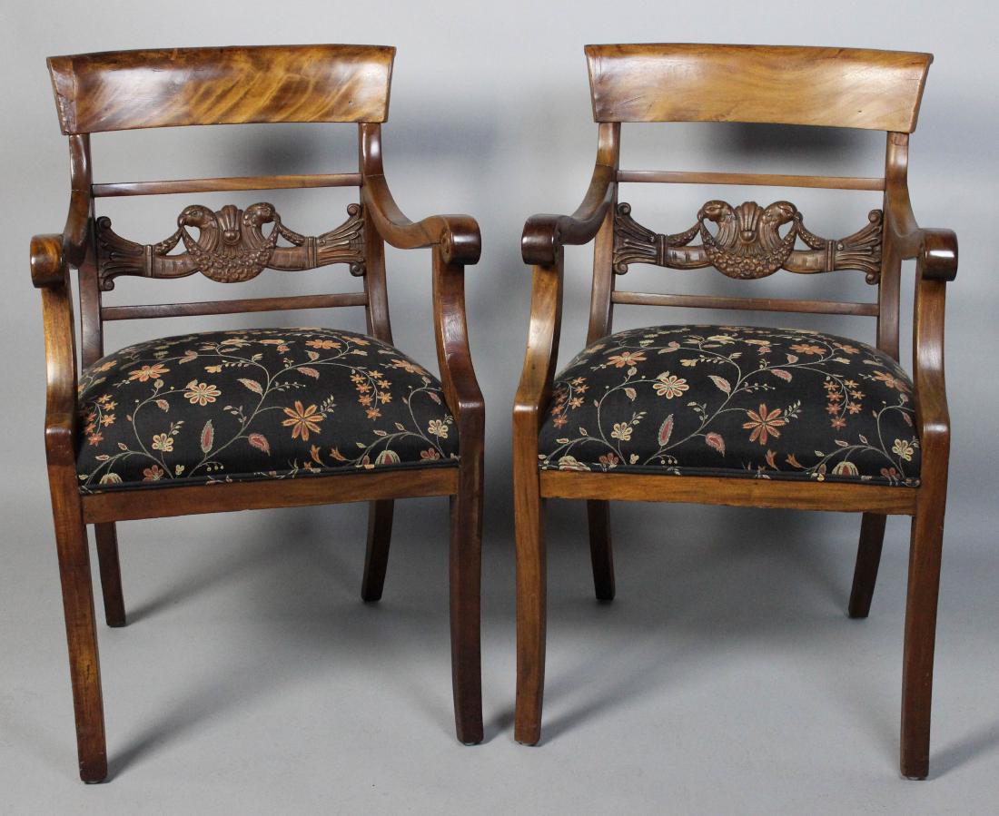 PAIR OF FEDERAL STYLE MAHOGANY ARM CHAIRS, IN THE (1 of 4)