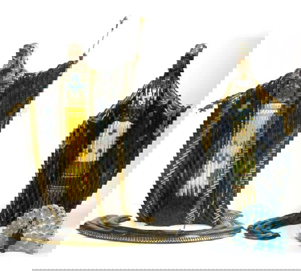 LIMITED ED. ERTE BRONZE SUITE ZEUS & HERA FIGURES: Beautiful bronze two piece suite by Erte. Retail price $18,000. Both 19.5"" x 18"" x 6"". Produced in 1989. Hand signed and numbered.