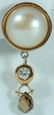 19: 14K ROSE GOLD PEARL & COGNAC DIAMOND EARRINGS - 3