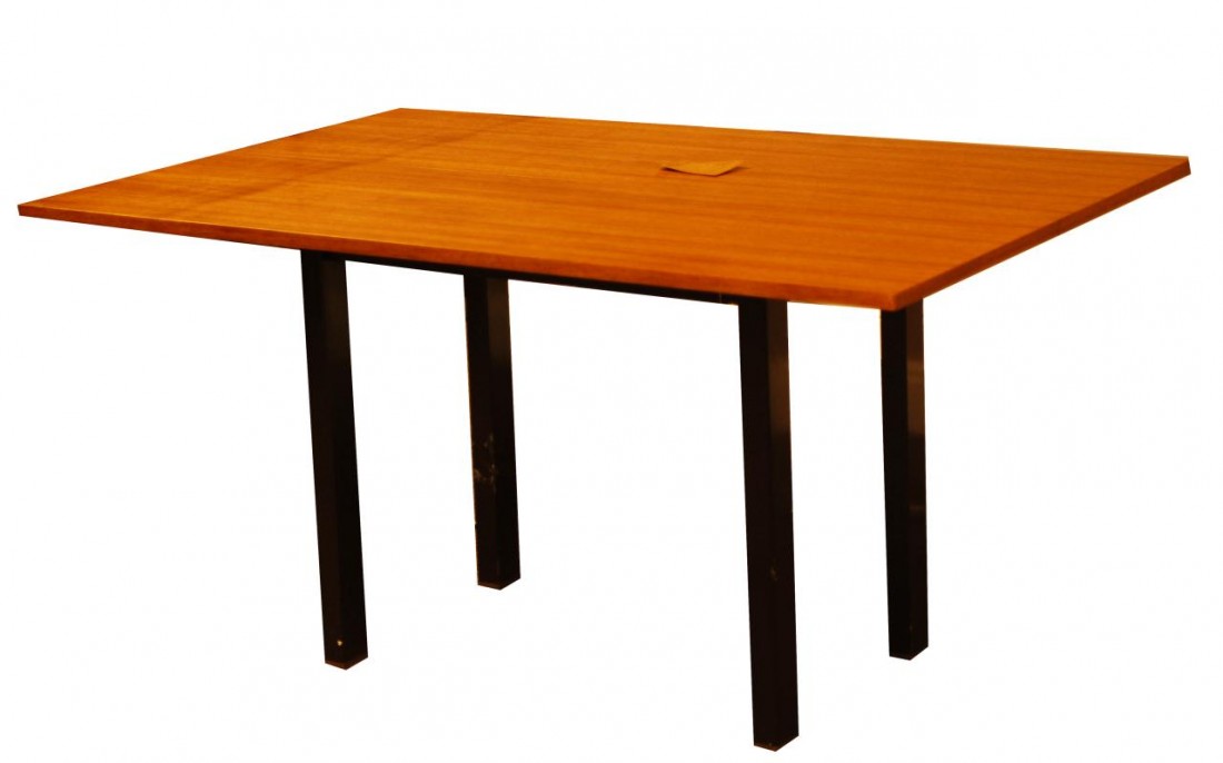 DUNBAR TAWI WOOD TOP FOLDING CONSOLE TABLE: Dunbar console table with fold top. Rectangular shape with fold top design. Mahogany legs with brass-capped feet. Measures 28" height x 36" (or 18") width x 54" length (71.1cm x 91.4cm (45.7cm) x 137.