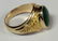 124: 18K YELLOW GOLD AND GEM JADEITE DRAGONS RING - 7