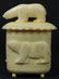 270A: 19th C SIBERIAN CARVED BONE LIDDED POLAR BEAR BOX