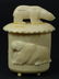 270A: 19th C SIBERIAN CARVED BONE LIDDED POLAR BEAR BOX - 3