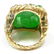 65: 18K YELLOW GOLD GEM JADEITE FLORAL PEACHES RING - 3