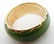 687: 14K YELLOW GOLD AND GEM JADE CHINESE BAND RING - 6