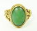 229: 18K YELLOW GOLD JADE CABOCHON JADEITE RING