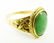 229: 18K YELLOW GOLD JADE CABOCHON JADEITE RING - 2