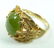127: A 14K YELLOW GOLD CABOCHON JADE RING - 4