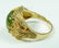 127: A 14K YELLOW GOLD CABOCHON JADE RING - 5