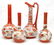 692: 4 JAPANESE RED & GOLD ENAMELED PORCELAIN VESSELS