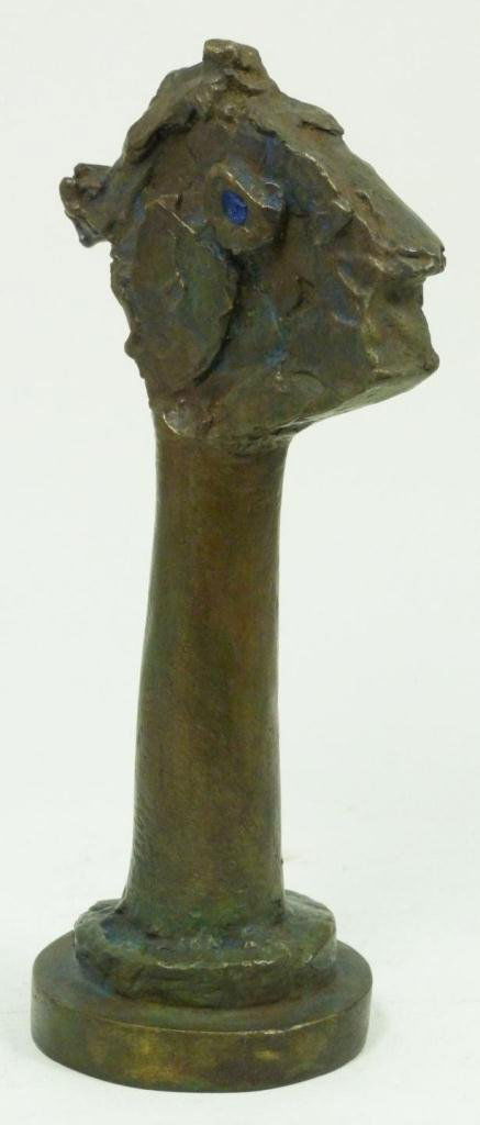 RUSSIAN BRONZE SCULPTURE AFTER MAX WEBER: Russian bronze sculpture depicting an abstract head. Signed Max Weber (RUSSIAN/AMERICAN, 1881-1961) to bottom and dated 1959. Also marked 'ROMAN BRONZE WORKS, N.Y.'. Attributed to Max Webber. Measures