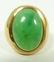 GENT'S 14K YELLOW GOLD APPLE GREEN JADEITE RING - 5