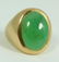 GENT'S 14K YELLOW GOLD APPLE GREEN JADEITE RING - 6