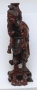LARGE CHINESE CARVED WOOD FISHERMAN FIGURE - 4