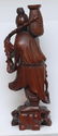 LARGE CHINESE CARVED WOOD FISHERMAN FIGURE - 5