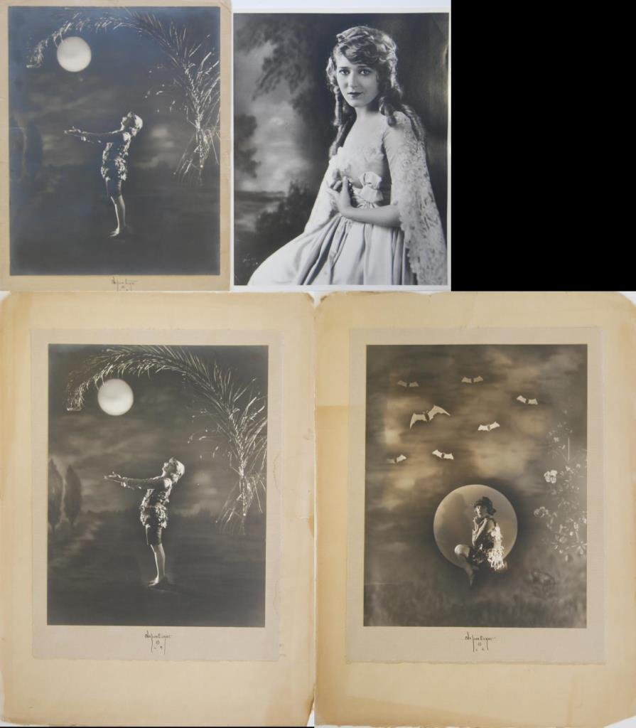 4 NELSON EVANS PHOTOGRAPHS OF MARY PICKFORD: A collection of four Nelson Evans photographs of depicting Mary Pickford. Each measures approx. 14" height x 11" width (35.5cm x 27.9cm).