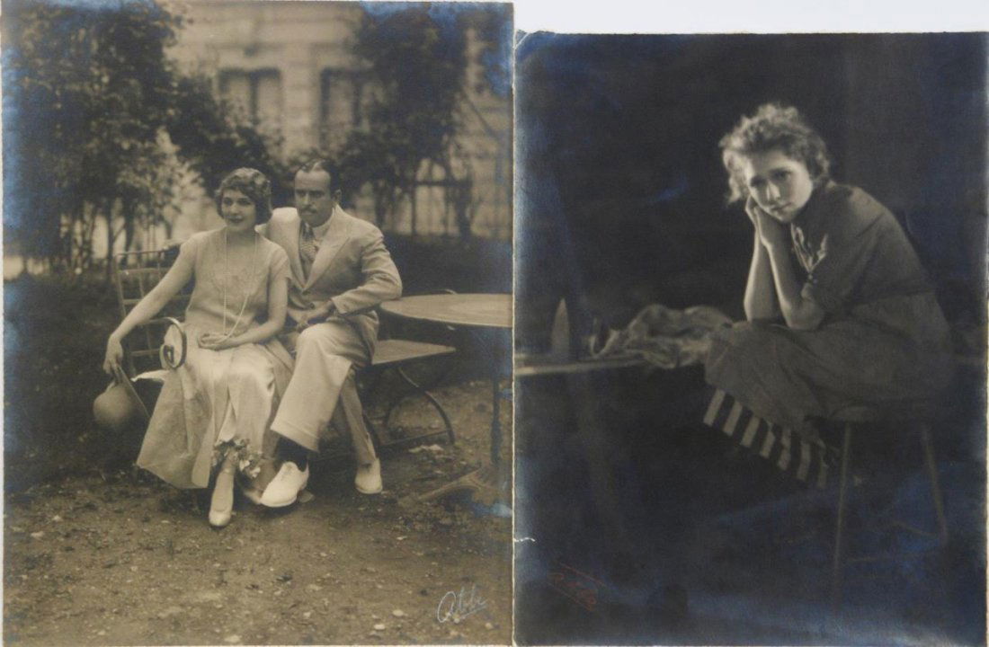 2 JAMES ABBE PHOTOGRAPHS OF MARY PICKFORD: A collection of James Abbe photographs of Mary Pickford and Mary Pickford with second husband Douglas Fairbanks. Each crayon signed by Abbe. Largest measures 14" height x 11" width (35.5cm x 27.9cm).